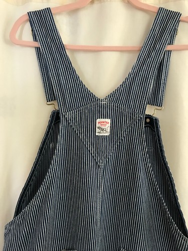 Pointer Railroad Stripe Denim Overalls Workwear Carpenter Jeans- USA 36" x 32" - Picture 5 of 15
