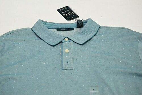 Camisa polo para hombre Perry Ellis manga corta Pima cuello algodón azul talla XL nueva con etiquetas - Imagen 3 de 6