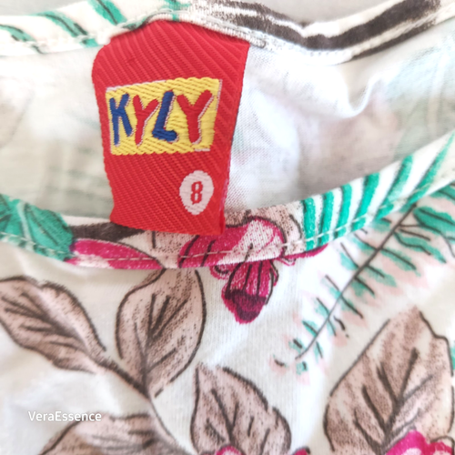 KYLY Girls Tropical Flower Print Dress LOVELY Sz 8 - Picture 6 of 7