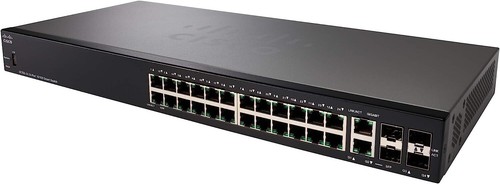 Cisco Systems SF250-24 Smart Switch, 24 10/100 Fast Ethernet Ports, 2 GbE Uplink - Picture 1 of 3