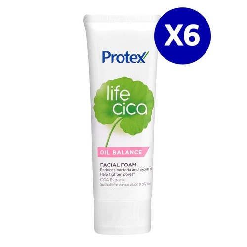 6X Protex Life Cica Oil Balace Face Wash Combination& Oily Skin Facial Foam 100G
