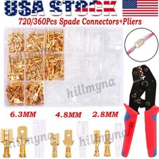 720/360Pcs Male Female Wire Spade Connectors Kit Crimp Terminals for Car Speaker