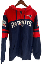 NFL Men's Full Zip Color Blocked Hoodie Patriots