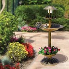 4-in-1 Stunning Bird Bath With Planter, Feeder & White LED Solar Light