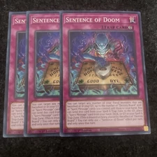 Yugioh! x3 SENTENCE OF DOOM LDS3 Common 1st Ed 3x Yu-gi-oh! FAST SHIP SET TCG