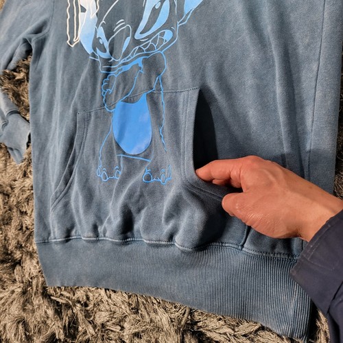 Walt Disney Lilo & Stitch Hoodie Medium Blue Tie Dye Over It Fleece Sweatshirt - Picture 13 of 20