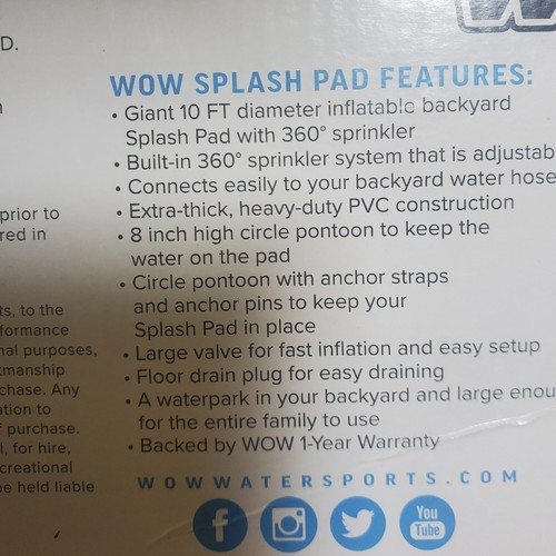 WOW Sports Inflatable Splash Pad New - 第 3/5 張圖片
