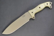 Busse Combat Fat HOGFSH .337” Flat Ground Sage Crinkle Blade, Ghost Camo G10