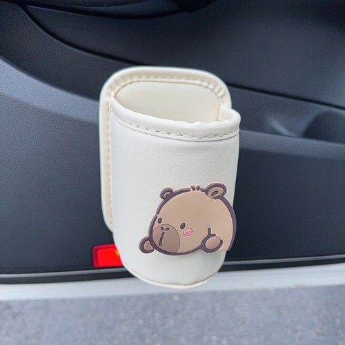 PU Leather Car Cup Holder Panda Cup stand Cute Car beverage rack Automotive - Afbeelding 17 van 21