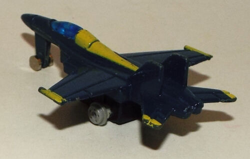 Die Cast US Navy Boeing F/A-18 Hornet Jet Fighter Aircraft in Blue & Yellow - Picture 4 of 6