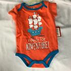 Kidgets Size 3/6m One Piece "Ready for Adventure" Baby Toddler Clothes Orange