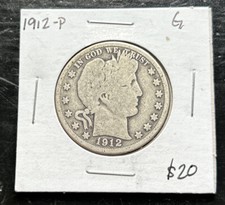 1912 50C Barber Half Dollar