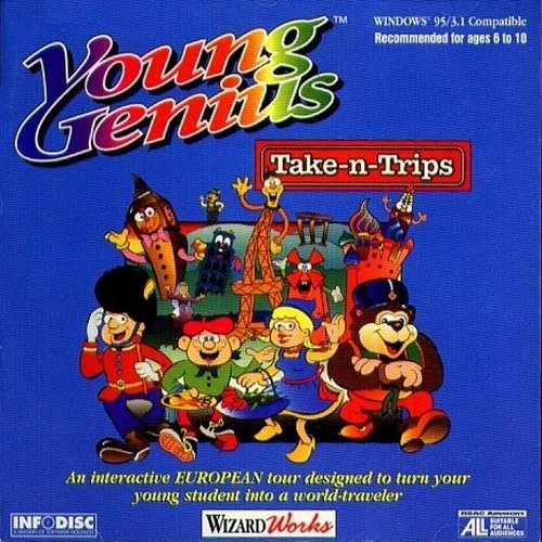 Young Genius: Take-n-Trips (Ages 6-10) (PC-CD, 1995) Windows - NEW CD in SLEEVE - Picture 2 of 3