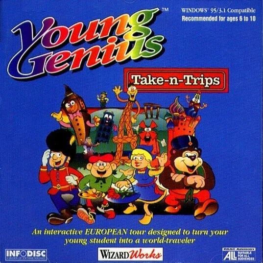 Young Genius: Take-n-Trips (Ages 6-10) (PC-CD, 1995) Windows - NEW CD in SLEEVE - Image 2 of 3