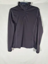 SPYDER CHARCOAL BLACK ATHLETIC ACTIVEWEAR SHIRT PULLOVER 1/4 ZIP WOMENS LARGE