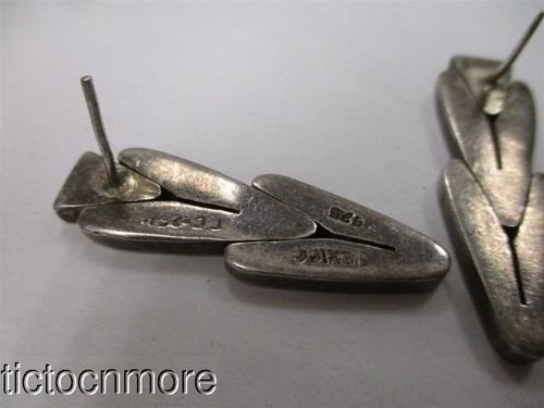VINTAGE TAXCO LAUREL LEAVES CHEVRON WEAVE STERLING NECKLACE & EARRINGS SET 170g - Imagen 10 de 23