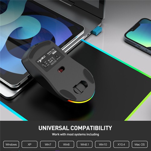 T26 Dual-mode Wireless Mouse 2.4G BT5.1 RGB Backlight 4800DPI Office Game Mice - Picture 21 of 26