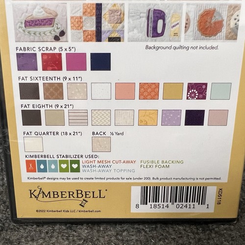 New Kimberbell Bench Pillow: Sweet as Pie Machine Embroidery Design CD KD5118 - Picture 8 of 8