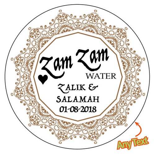Zam Zam Water Personalised Stickers Wedding favours gifts Labels Nikkah Bags 181 - Picture 1 of 3