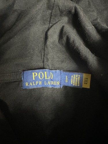 Polo Ralph Lauren Hoodie Holiday Heritage Black With Plaid Logo Pullover LARGE - Picture 6 of 8
