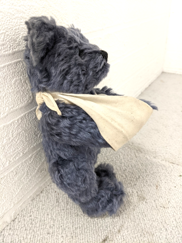 Steiff Bears of the Week Wednesday's Bear 23cm Blue Mohair Jointed With Tags - Picture 2 of 6