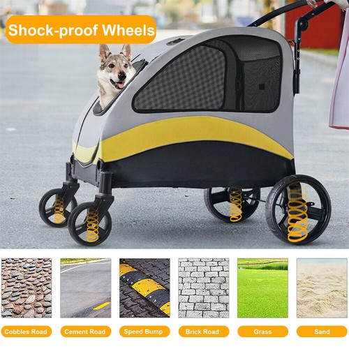 Heavy Duty Dog Stroller Double Door Pet Trolley Carrier Cart Foldable Jogger 30" - Picture 18 of 18