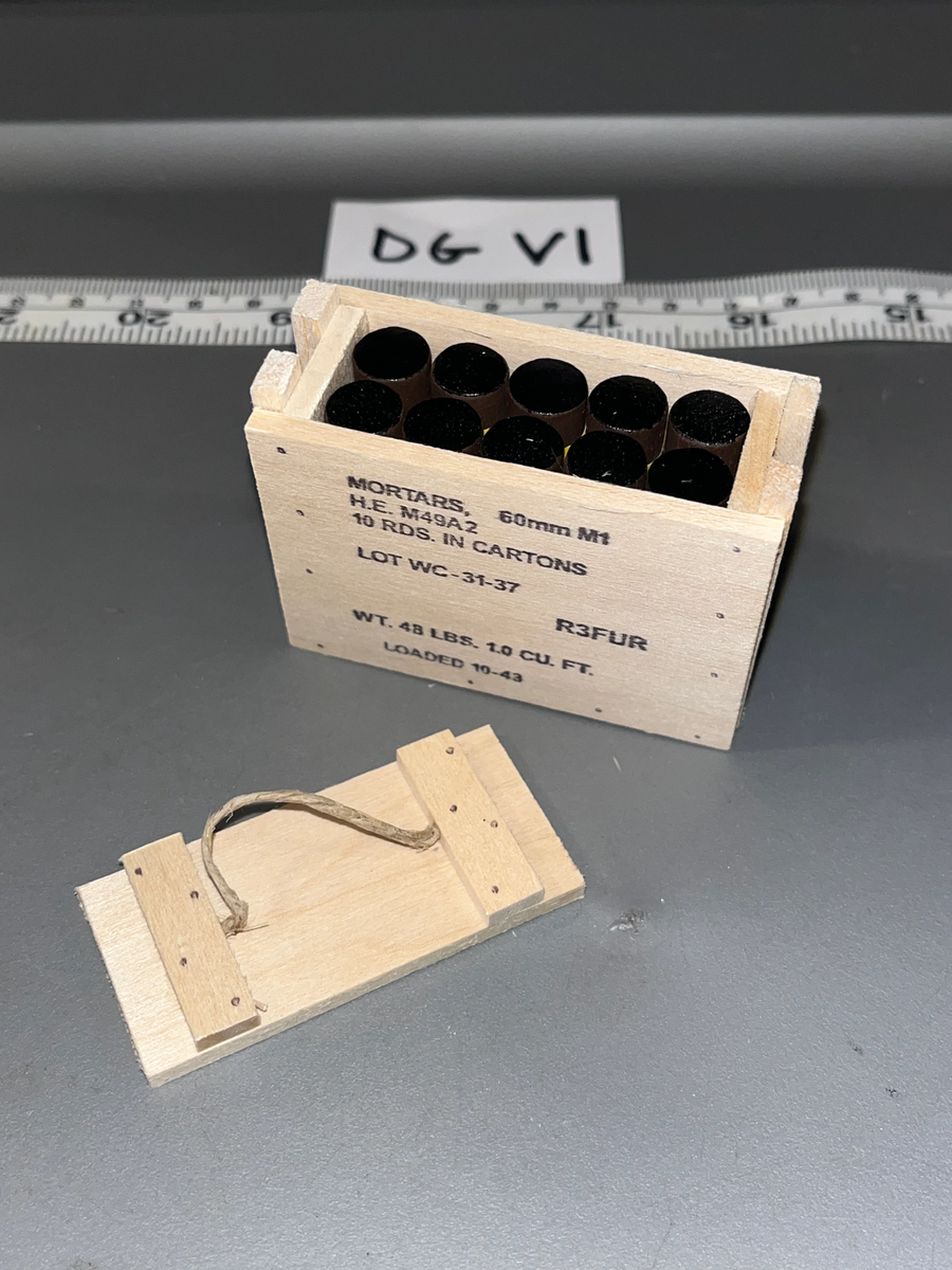 1/6 Scale WWII US 60mm Mortar Ammunition Crate with
