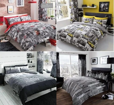 World Cities Theme Duvet Quilt Cover Cover Bedding Set or Curtains All Size