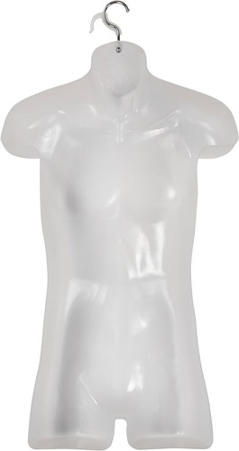 Maniquí masculino colgante con forma de torso para exhibición de ropa S - L esmerilado con gancho - Imagen 4 de 16