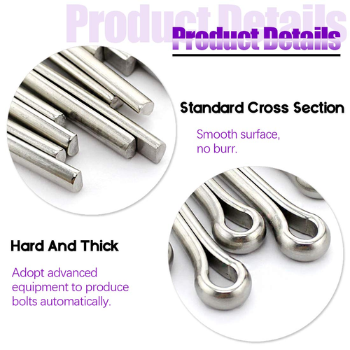 110Pcs 304 Stainless Steel Cotter Pin Clip Key Fastener Fitting Assortment Kit P - Picture 3 of 12