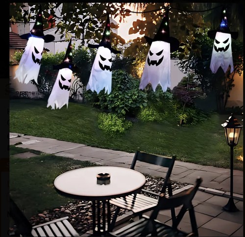 Halloween leuchtendes Gespenst Licht Außendeko Garten Requisite Party Haus Hängedeko - Bild 3 von 4
