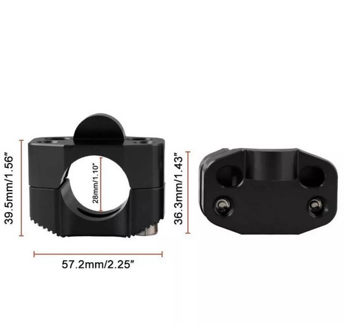 Riser Manubrio 28mm Sotto 22mm Manubrio Moto Nero 2 × CNC Supporto Sterzo Riser - Bild 2 von 4