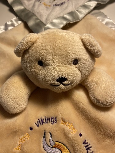 2 Minnesota Vikings Teddy Bear Lovey Plush Security Blanket by Baby Fanatic - Picture 3 of 17