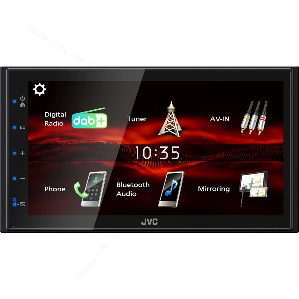 Autoradio Monitor 2 din Schermo Touch DAB Bluetooth USB Aux-In 3 RCA Retrocamera - Immagine 3 di 4