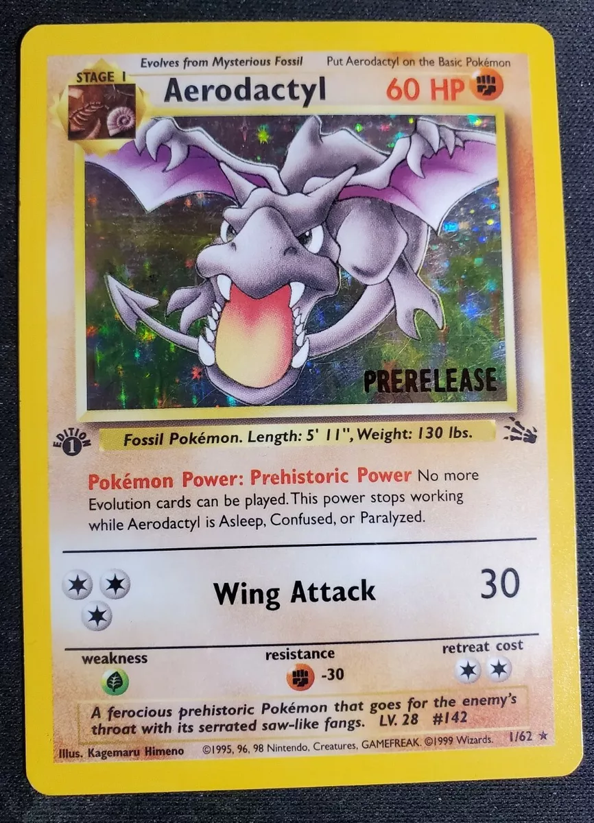 .com: Aerodactyl 1st Edition Holo Rare 1/62 Fossil : Toys