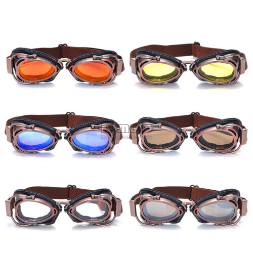 Skifte tøj Lamme plade Retro Vintage Motorcycle Goggles Glasses Helmet For Cruiser Cafe Racer Eyewear | eBay Skifte tøj Lamme plade Retro Vintage Motorcycle Goggles Glasses Helmet For Cruiser Cafe Racer Eyewear | eBay