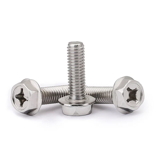 Flanged Hex Head Screws Bolt with Phillips Drive A2 304 Stainless Steel M4 M5 M6 - Picture 6 of 7