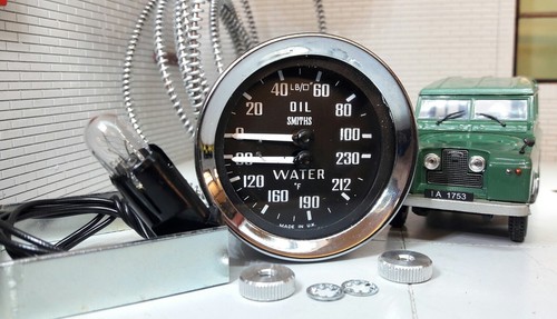 Land Rover Oil Pressure Gauge Water Temperature Dual Smiths 233480 Series 1 2 2a - Picture 1 of 4