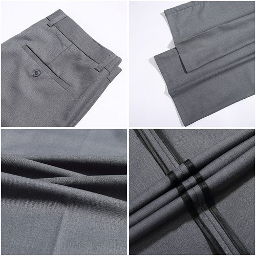 Pantaloni con fondo Bell da uomo retrò 60 anni 70 svasati abito formale pantaloni slim business - Foto 3 di 24
