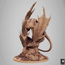 Grimdark Miniature Blind Crypt Wyrm  rescale wargaming 100mm base rpg opr dnd