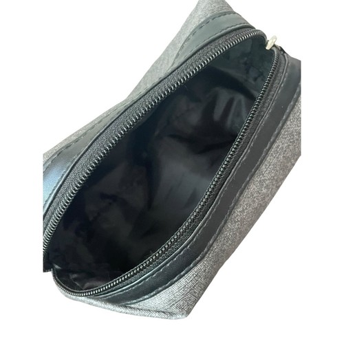 TUMI Delta Grey Pouch Small Zippered Soft Travel Case Toiletry Makeup Bag 6 Inch - Picture 3 of 8