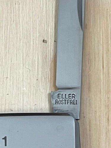 ELLER Rostfrei FAG 2 BLADE Silver Pocket knife W/ Leather CASE - Great condition - Picture 4 of 6