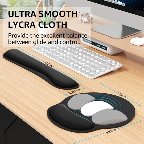 Ergonomic Mouse Pad with Wrist Rest, Comfortable Keyboard Wrist Rest, Memory ... - Picture 6 of 7