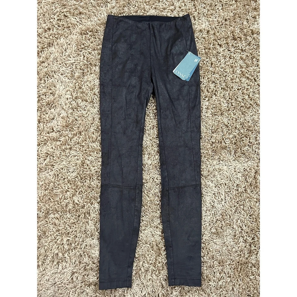 Leggings para mujer Lysse negros de gamuza pulida talla XS/XXS MSR $110,00 (entrepierna de 28") Foto 4 de 4