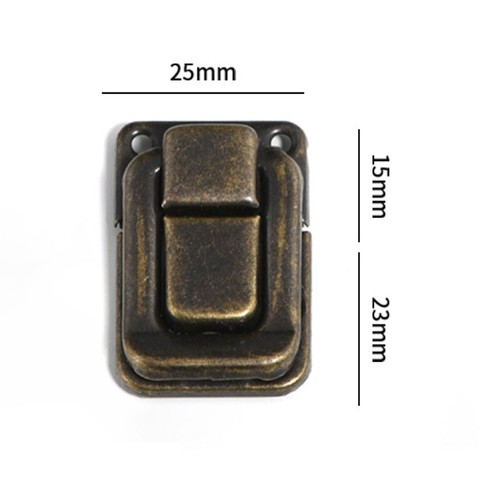 2 pezzi 25 mm chiusura a levetta decorativa Hasp scatola valigia cattura con vite, tono bronzo - Foto 3 di 5
