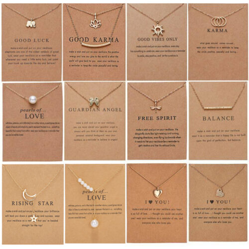 Fashion Women's Animal Heart Necklace Charms Pendant Clavicle Chain Jewelry Card - Picture 1 of 157