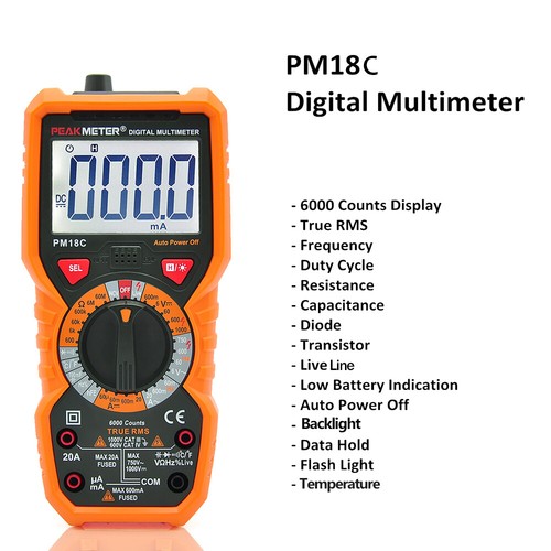 Digital Multimeter TRMS Voltmeter Amperemeter für AC/DC Spannung Aktuell Widers - Picture 4 of 8