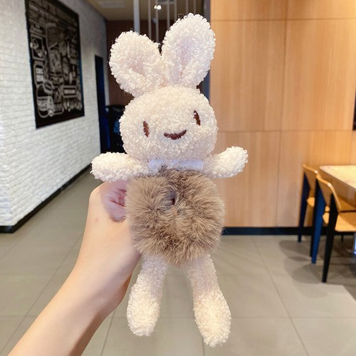 Women Girl Cute Rabbit Scrunchie Plush Hair Tie Ring Ponytail Holder Headwear⭐🎀 - Picture 5 of 16