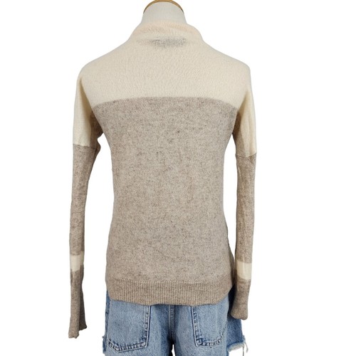 Tahari Pure Luxe Sweater Womens Small Cashmere Turtleneck Long Sleeve Colorblock - Picture 4 of 12