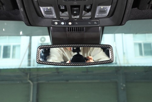 Carbon Fiber Interior Rearview Mirror Cover trim Bezel for Chevy Silverado 2022+ - Picture 4 of 9